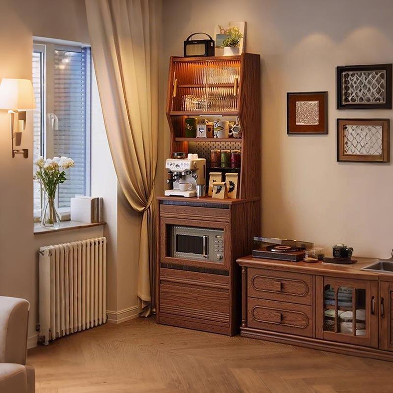 实木餐边柜客厅厨房酒柜收纳置物柜一体窄边大小户型洞洞板茶水柜