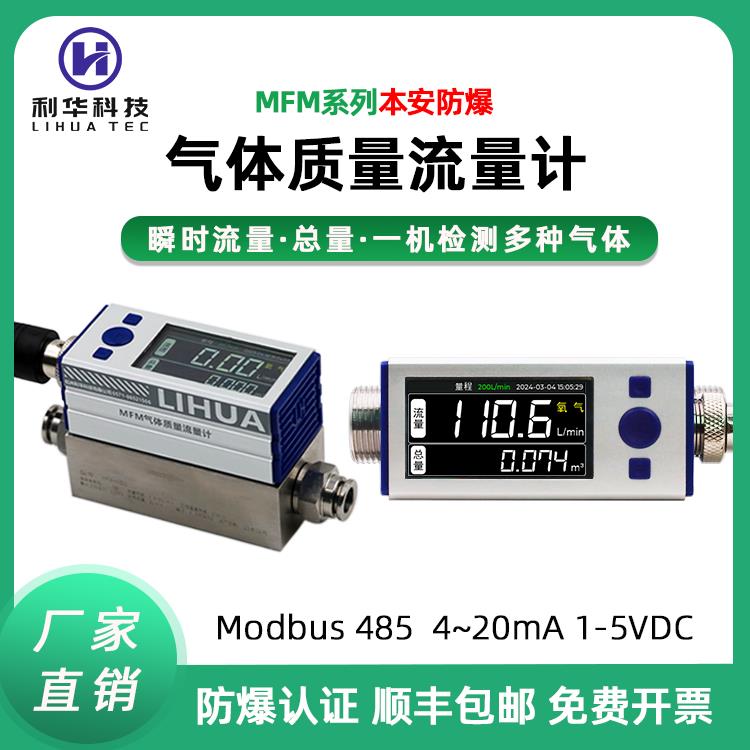 利华MFM数显热式气体质量流量计表氧气压缩空气氮气氩气CO2CO1等