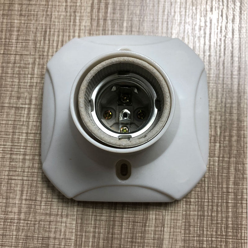 陶瓷灯螺口灯座螺旋灯头家装普通罗口节能灯座吸顶明装