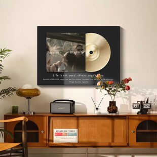 法式复古风客厅黑胶唱片装饰画专辑海报挂画卧室桌面摆画
