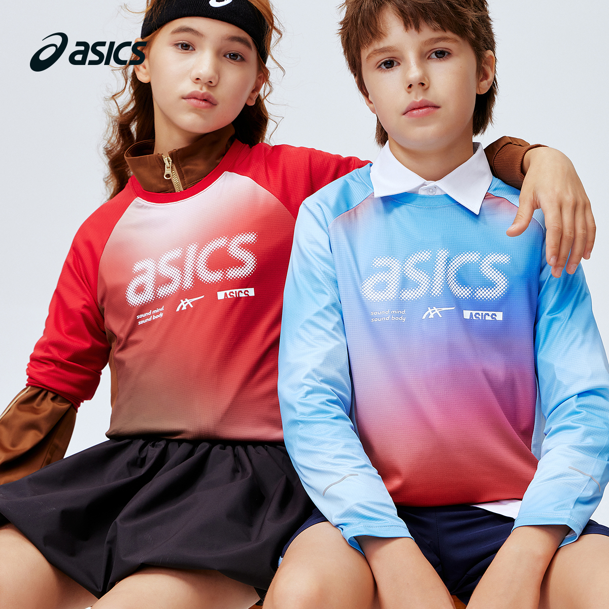 亚瑟士儿童运动速干衣吸湿训练服