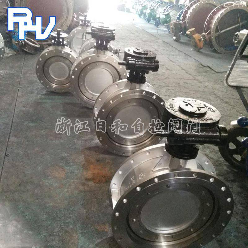 厂家直销涡轮三偏心硬密封蝶阀D373H304不锈钢手动法兰蝶阀规格全