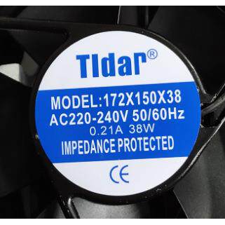TIDAR 172X150X38 220-240V 50/60HZ 0.21A 38W 柜散热风扇