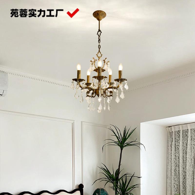 蜡烛吊灯美式高端客厅水晶灯法式轻奢烛台艺术设计造型复古大厅灯
