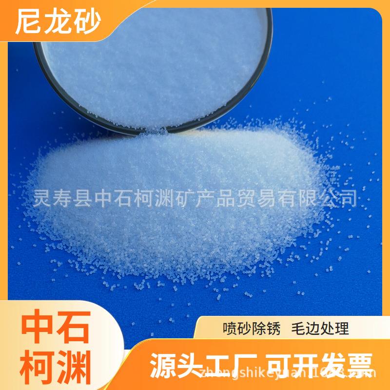 塑料沙树脂砂冷冻砂核桃砂生产厂家手动自动喷砂机毛边机用尼龙砂