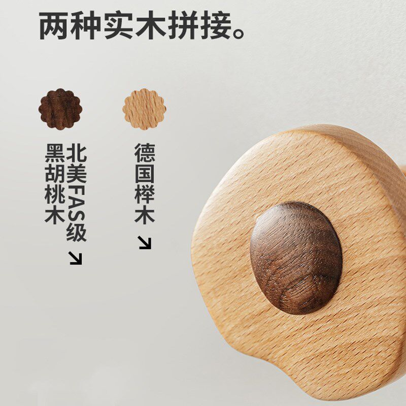 实木挂钩进门玄免打挂衣架创意爱粘钩饰衣帽钩