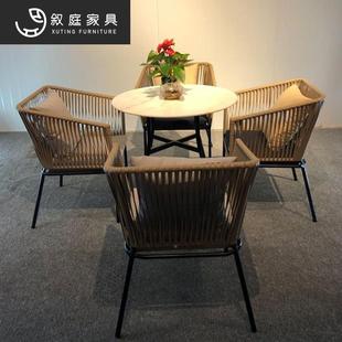 欧户外桌椅北家设计师藤编具酒台店别墅露花园庭院藤10 9椅室外