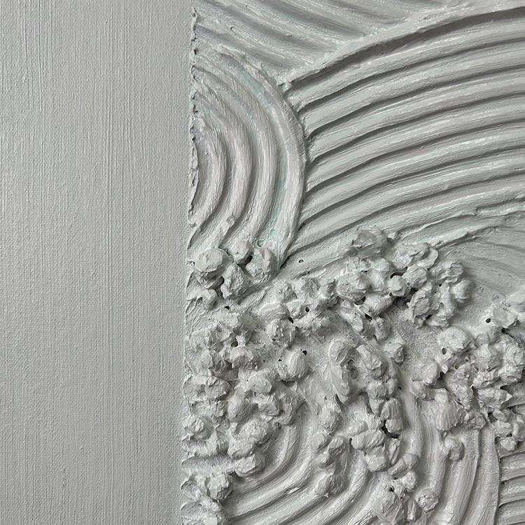 大芬村纯手绘油画抽象竖幅极简海浪玄关壁画客厅装饰画
