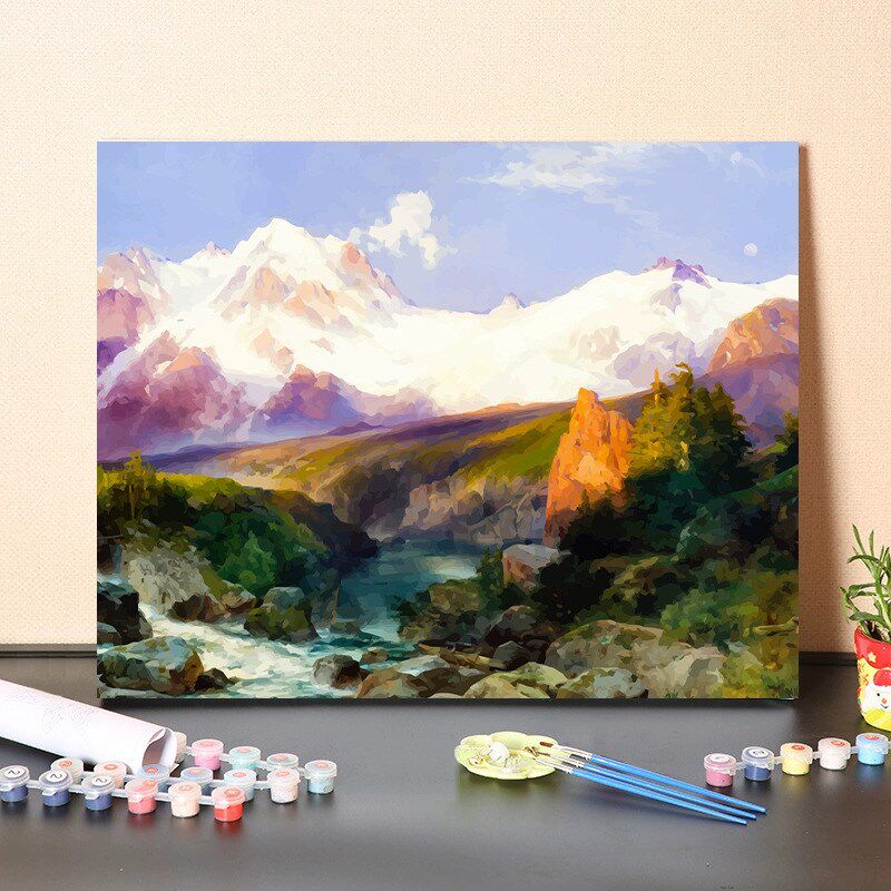 数字油画填充纽约大都会美术馆典藏名画山川风景填色涂色画
