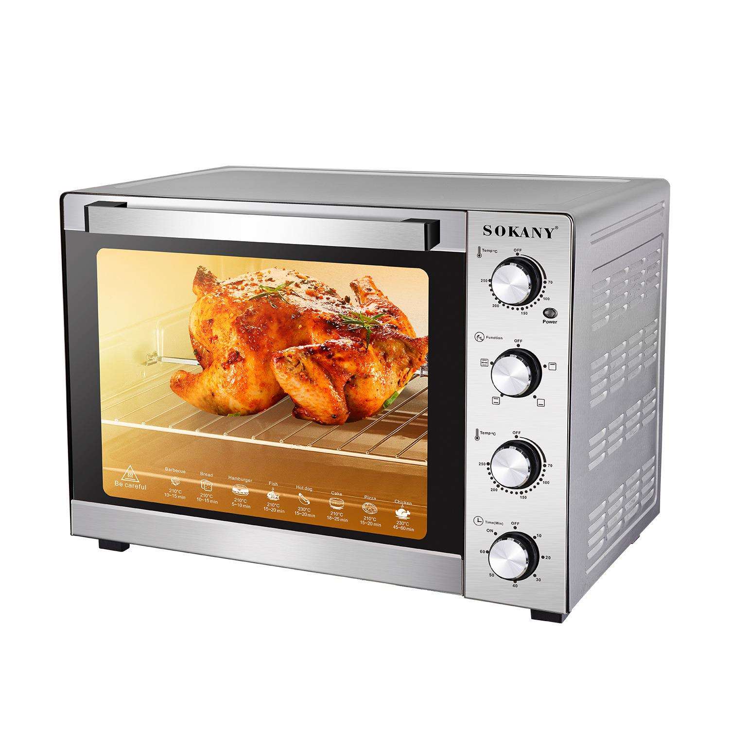 外贸烤箱家用60L电烤箱烘焙加热烤箱TOASTER OVEN 10028sokany