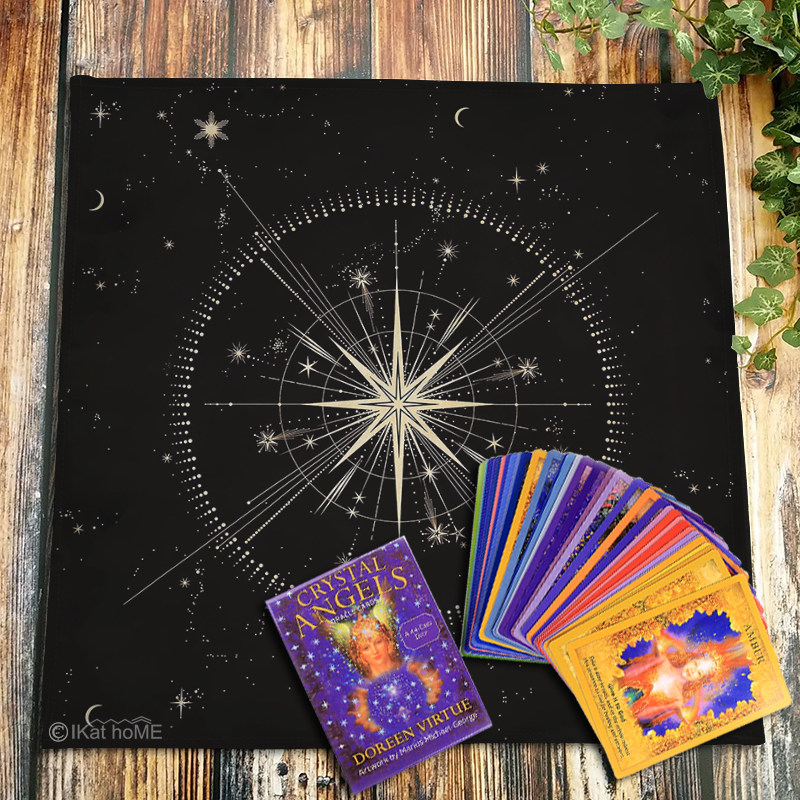 黑色绒布方布韦特塔罗牌桌布推牌布桌游背景布星空布