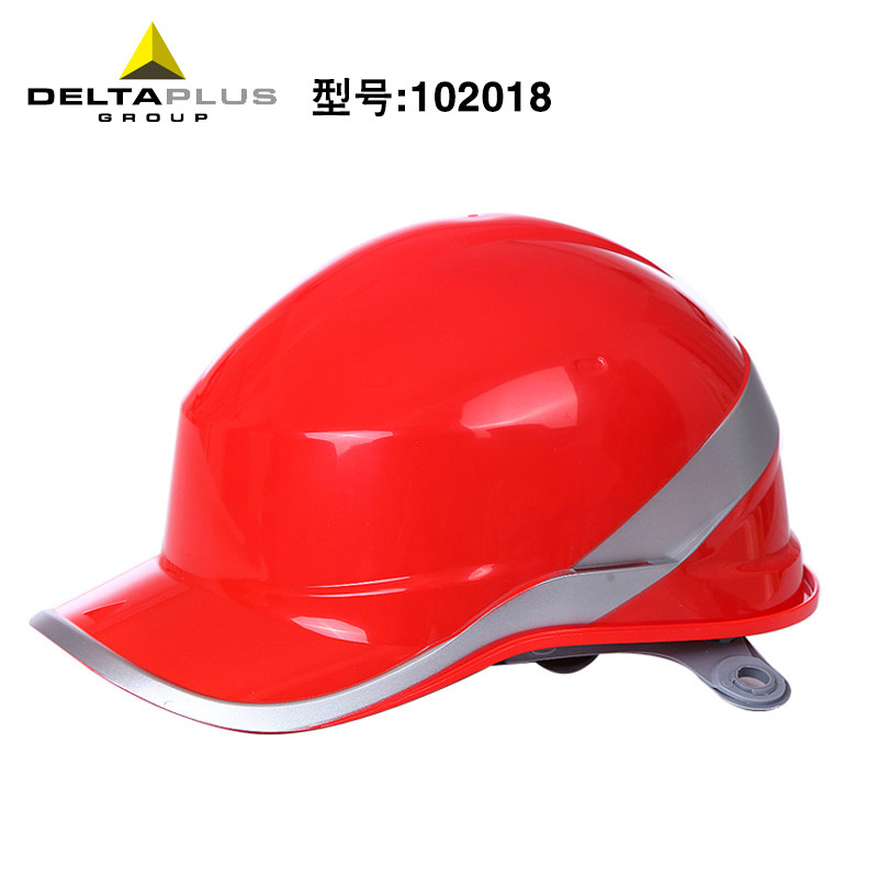 代尔塔荧光条安全帽防砸透气抗工地建筑安全防护盔