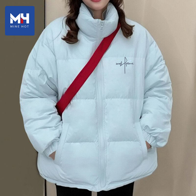 唐狮集团MH奶蓝色棉服女秋冬新款