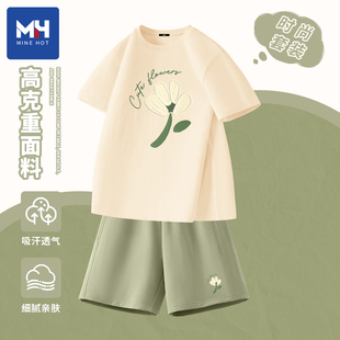 女夏季 夏装 2025新款 短裤 休闲两件套女 中学生短袖 唐狮集团运动套装