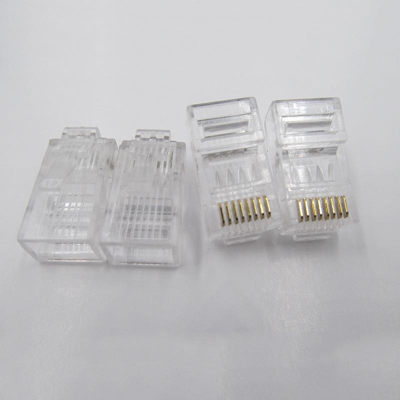 六类水晶头两件式8P8C镀金Cat6千兆非屏蔽网线千兆一体式源头直供