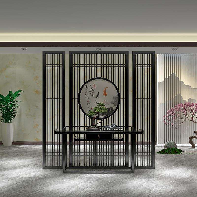 新中式花格镂空隔断屏风 办公室餐厅客厅酒店入户玄关隔断墙 屏风