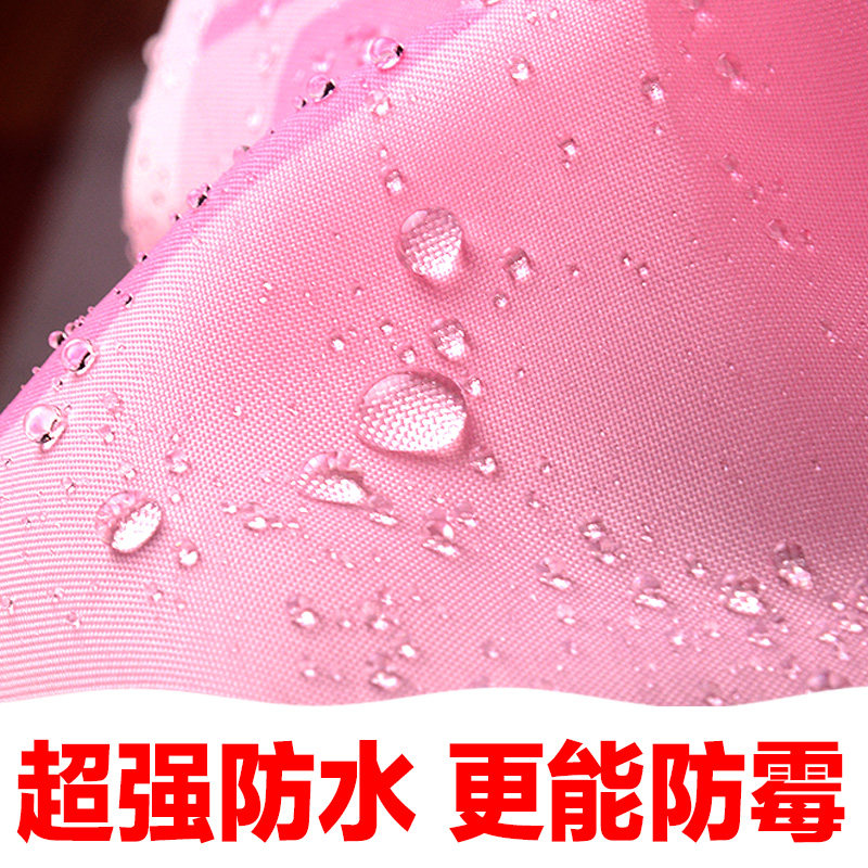 加厚环保防水涤纶布浴帘透挡光防飘粉色叶子帘库遮盖帘