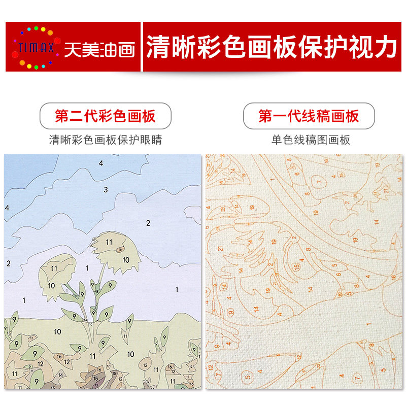 数字油画欧式客厅风景手工绘油彩填色装饰画 街边童话漂浮咖啡