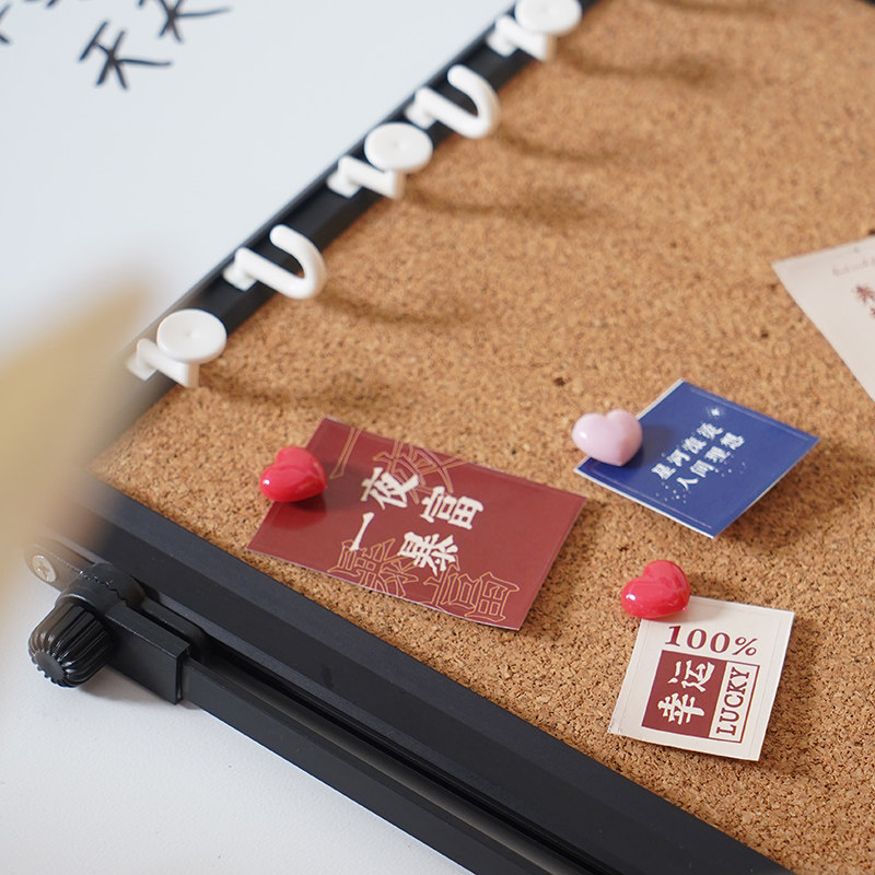 富尼新款桌上白板软木拼款装饰照片板软木板挂式办公软木图钉毛毡