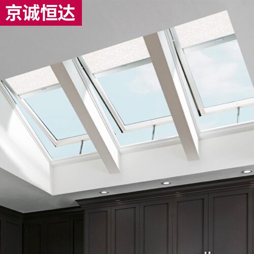 铝合金斜平屋顶面电动楼顶天盖阁楼地下采光井老虎