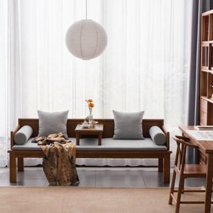 罗汉床新沙发床两用实木推拉床北方老榆木现代改良小户型客厅