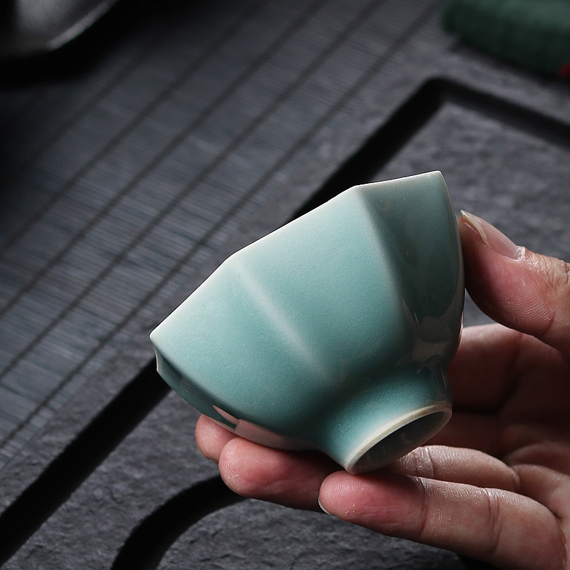 龙泉青瓷杯单杯弟窑粉青功夫茶杯手工品茗杯子茶具茶碗盏
