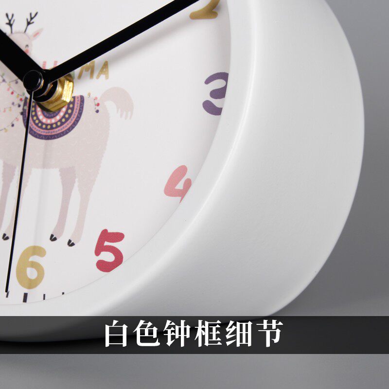 儿童房金属创意座钟学习坐钟静音石英钟时尚台面钟表台钟