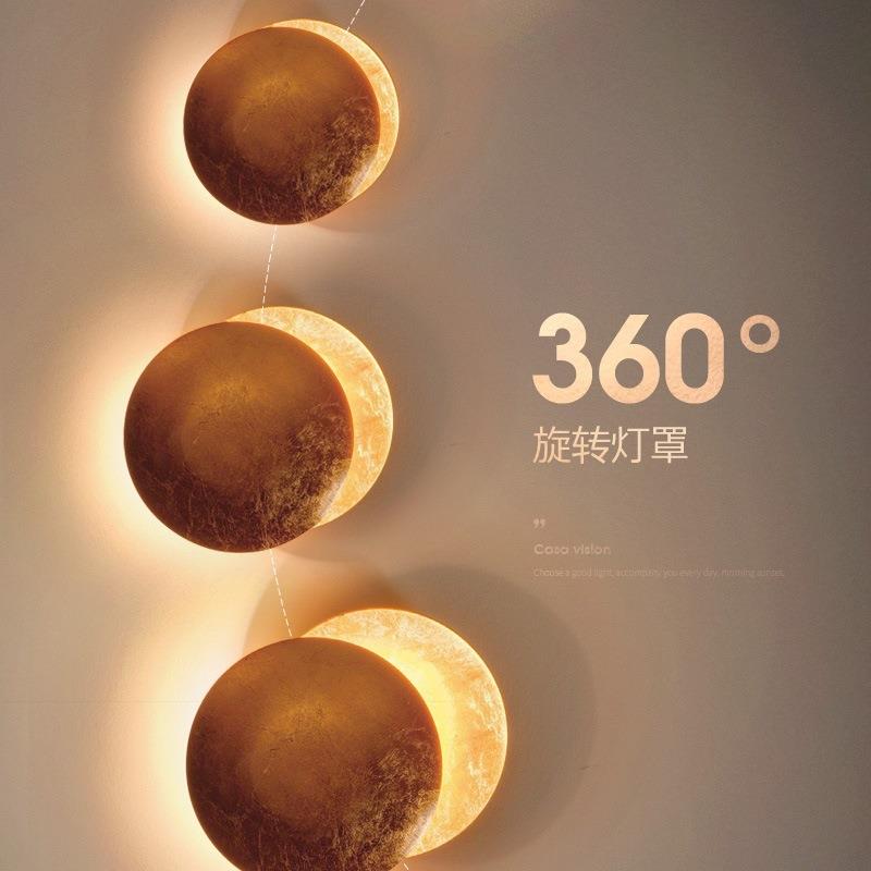 壁挂卧室设计师天狗床头意大利楼梯壁灯北欧食月日食月亮中国大陆