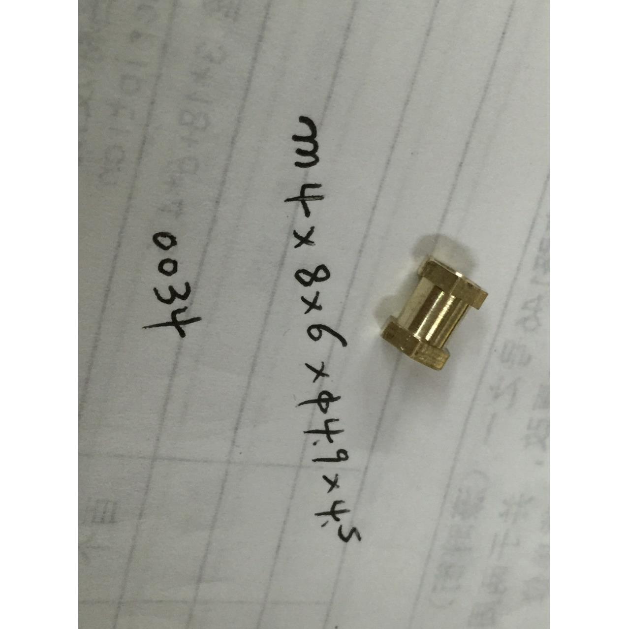 M4*8*6*4.9*4.5铜六角注塑螺母 铜工字型六角螺帽 订制铜车件