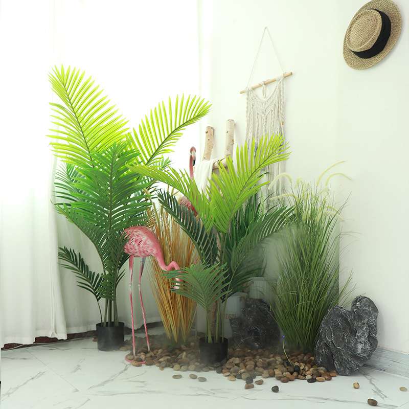 北欧盆栽客厅凤尾竹仿生大型绿植造景花艺假树摆件散尾葵仿真植物