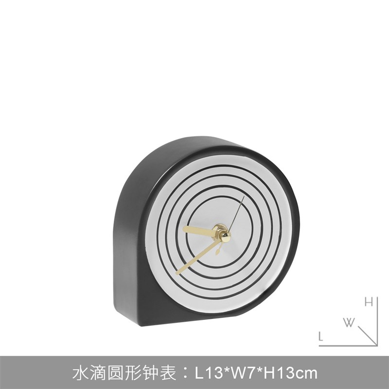 简约创意样板间儿童书房树脂钟表摆件售楼处客厅玄关电视柜装饰品