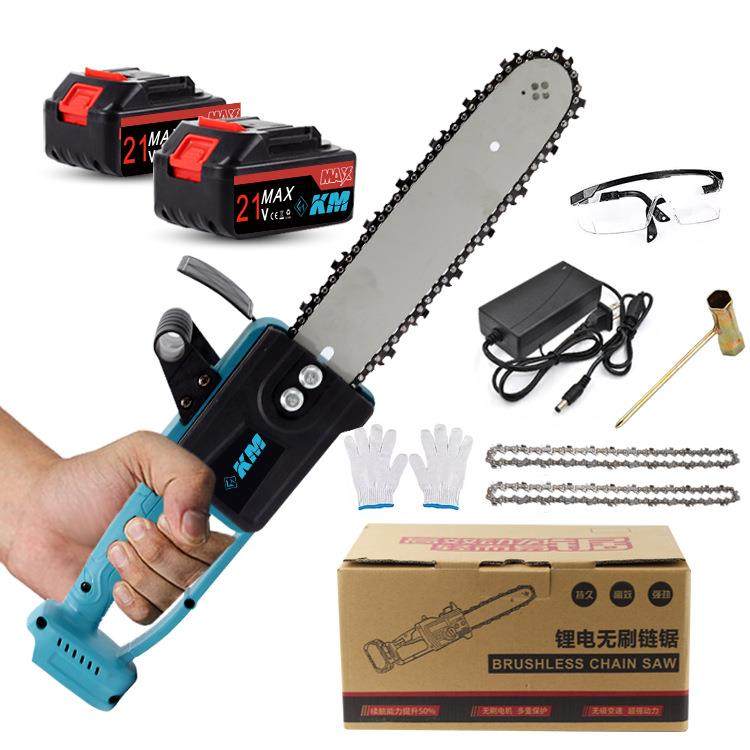 12寸锂电电链锯大功率锂电锯户外伐木枝电动无刷锂电充电单手电锯,农机/农具/农膜,其它农用工具,淘宝优惠券,粉丝福利购,淘宝优惠卷
