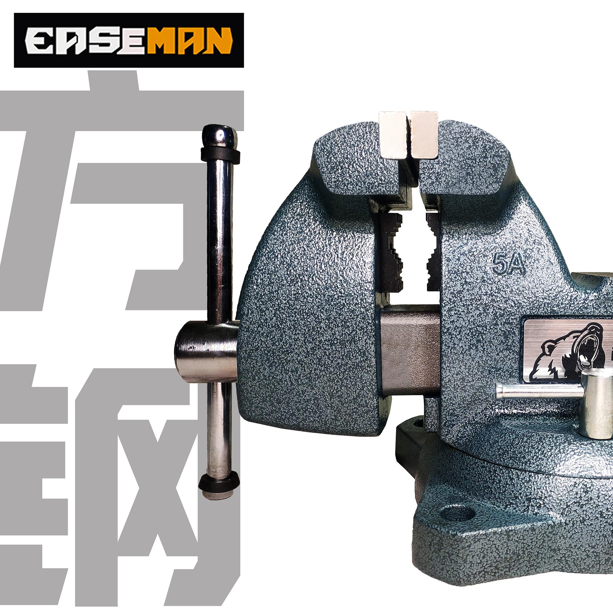 德式加重型方钢台虎钳工作台工业级台钳万向夹钳家用多功能桌虎钳