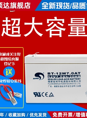 赛特蓄电池BT-12M7.0AT(12V7Ah20HR)门禁UPS电梯消防主机12伏电瓶