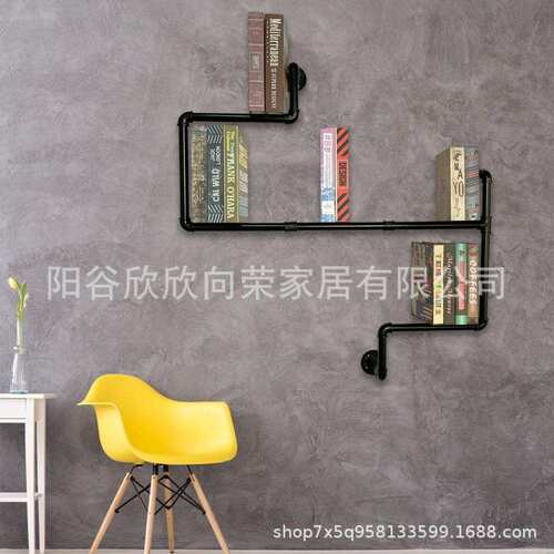 铁艺复古管道loft工业风置物架壁挂墙挂水管置物架隔板书架