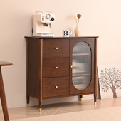 尚品 实木餐边柜客厅靠墙酒水柜现代置物柜茶水柜