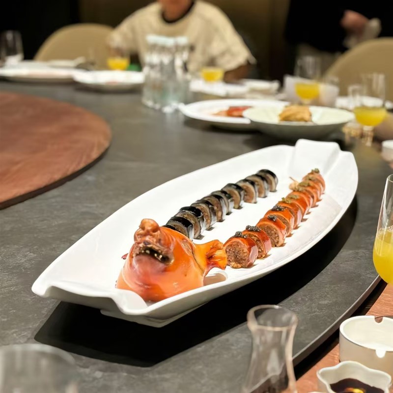 纯白新大号蒸鱼盘长方形特色酒店餐具蒸鱼盆