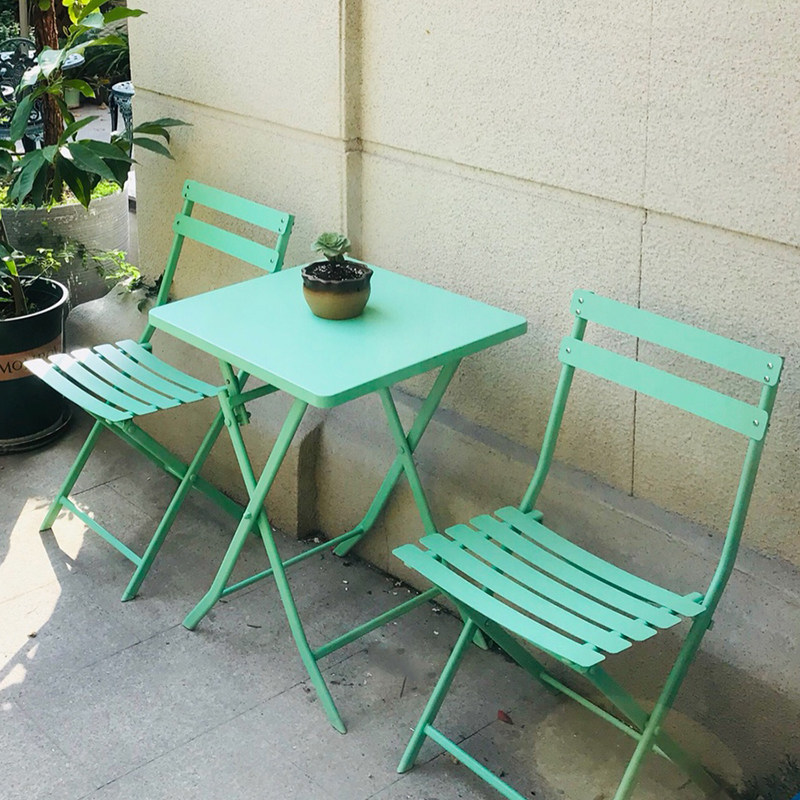 阳台小圆桌休闲铁桌椅现代奶茶店桌子咖啡店小桌子