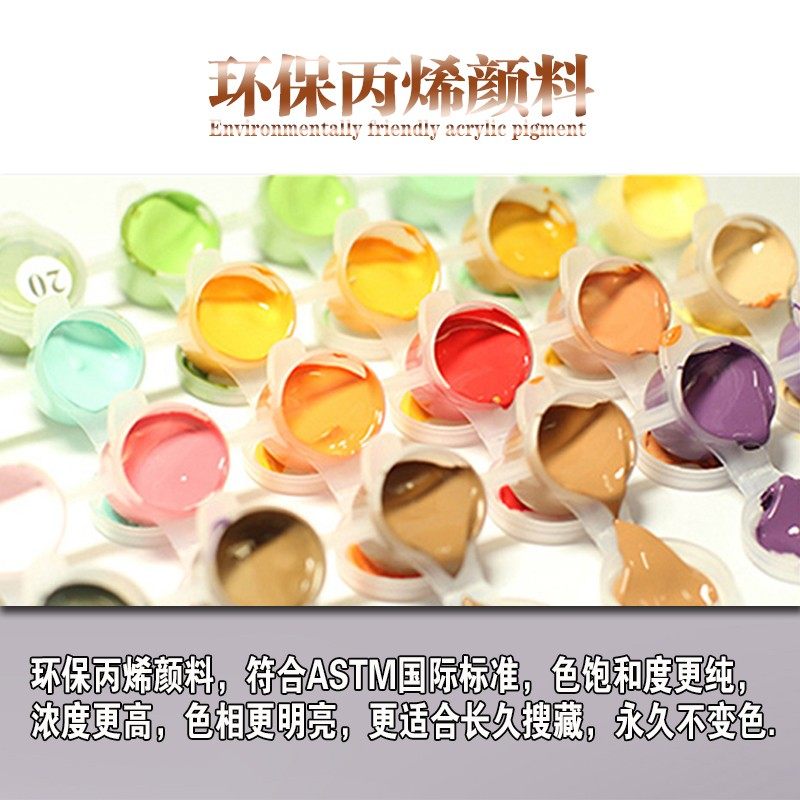 新款欧式数字油画绵羊动物自己上色填充涂画减压装饰油彩挂画
