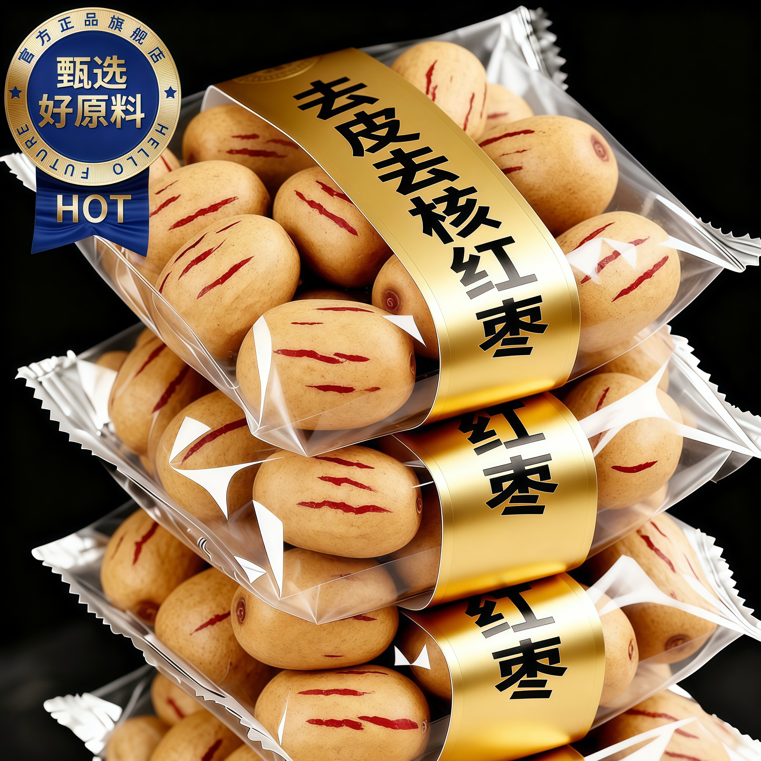 农科院特级新疆去皮去核红枣官方旗舰店灰枣无核枣养生健康小零食
