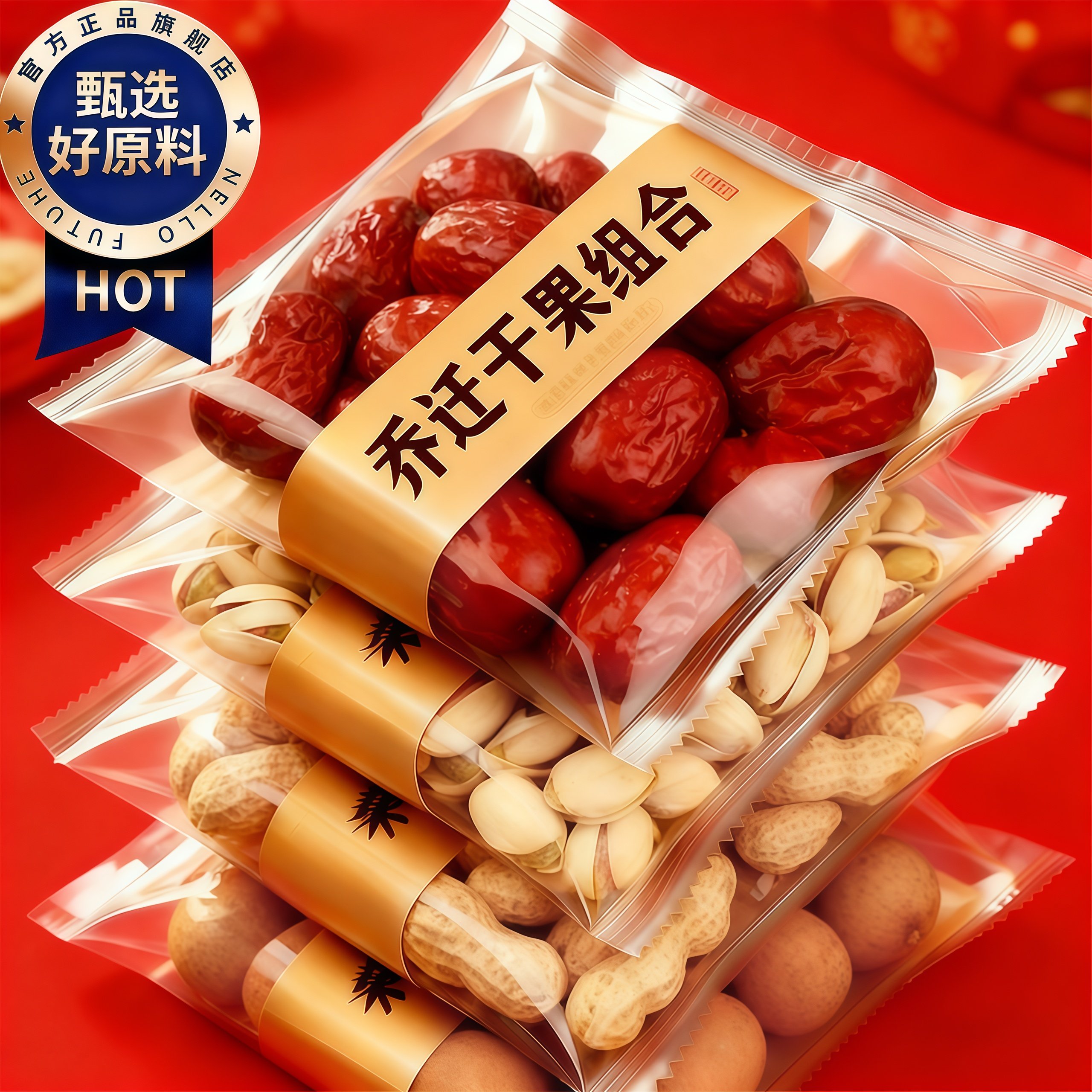 乔迁之喜干果组合红枣桂圆花生开心果莲子乔迁新居结婚入宅用坚果