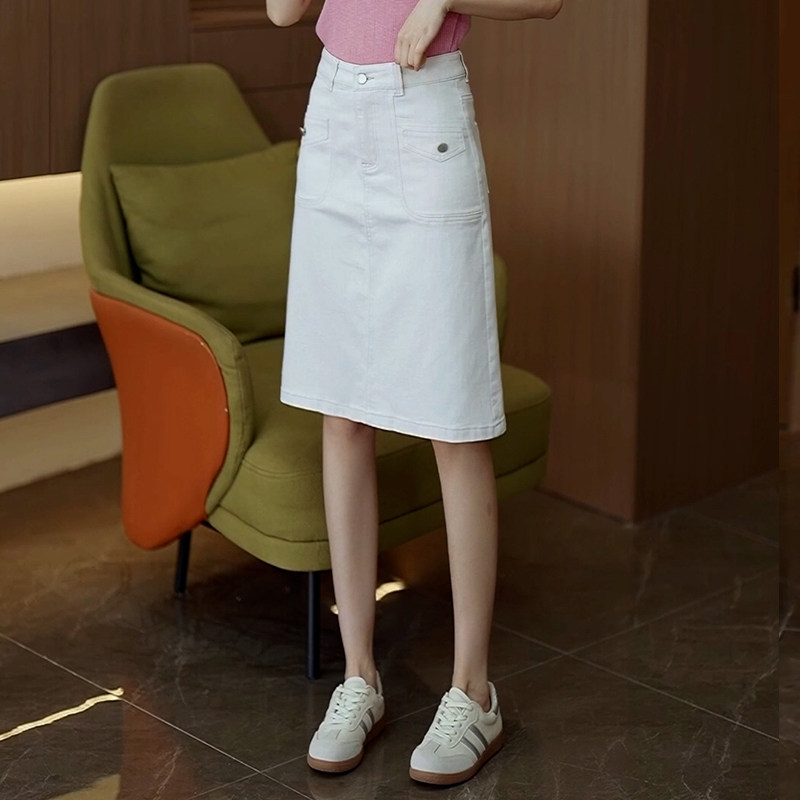 高腰休闲A字牛仔半身裙女2026春秋新款洋气时尚中长款包臀一步裙a