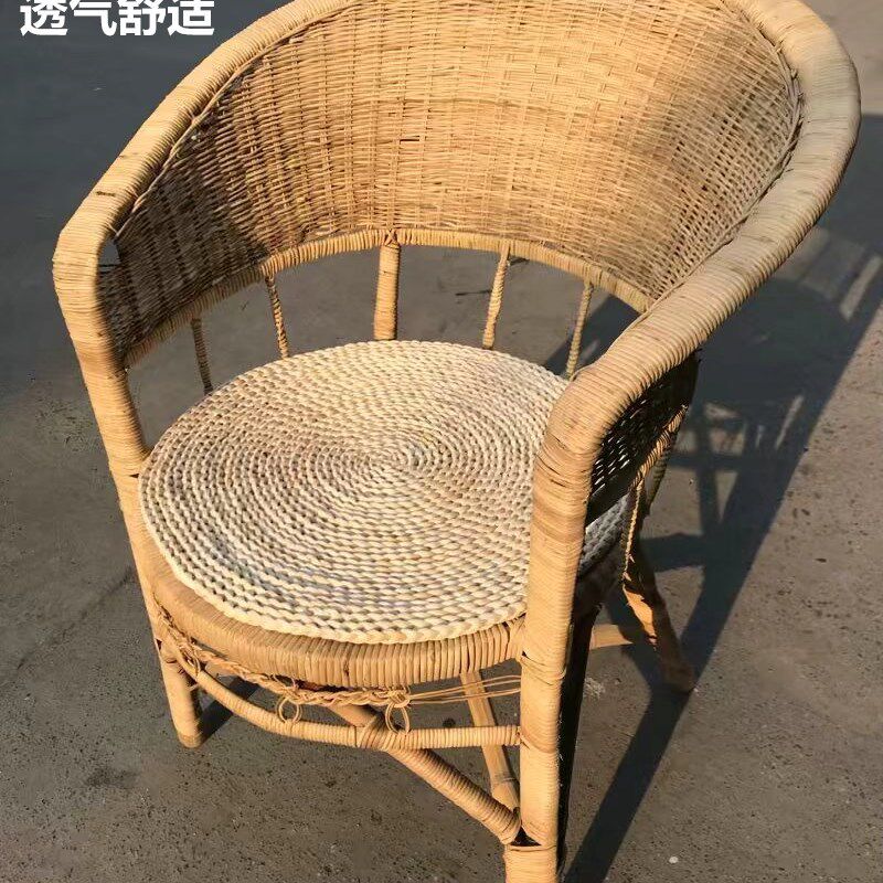 天然藤椅竹老式围椅手工藤椅凉椅休闲椅老年圈椅
