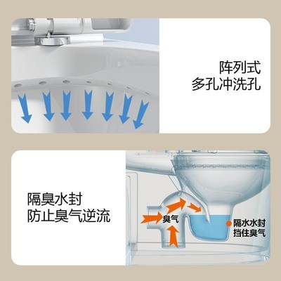 JOMOW家用抽水马桶超漩虹吸式直冲式后排大口径静音坐便器节水