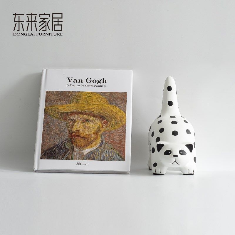 东来居现代波点猫样板间儿童房书架饰品摆设