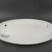 鱼盘椭圆形加厚陶瓷鱼盘酒店餐具饭店陶瓷鱼盘新款 蒸鱼盘