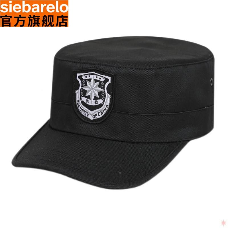 工作新款保安执勤鸭舌帽通用帽子帽专业物业加厚黑色门卫高级酒店