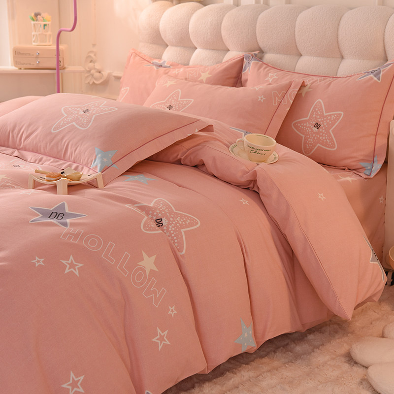 新款加厚全棉磨毛四件套00床单被套加厚床笠式床上用品冬季4