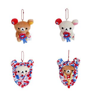 新款可爱创意轻松熊熊哥熊妹睡袋抱花毛绒玩具少女心包包挂饰礼物