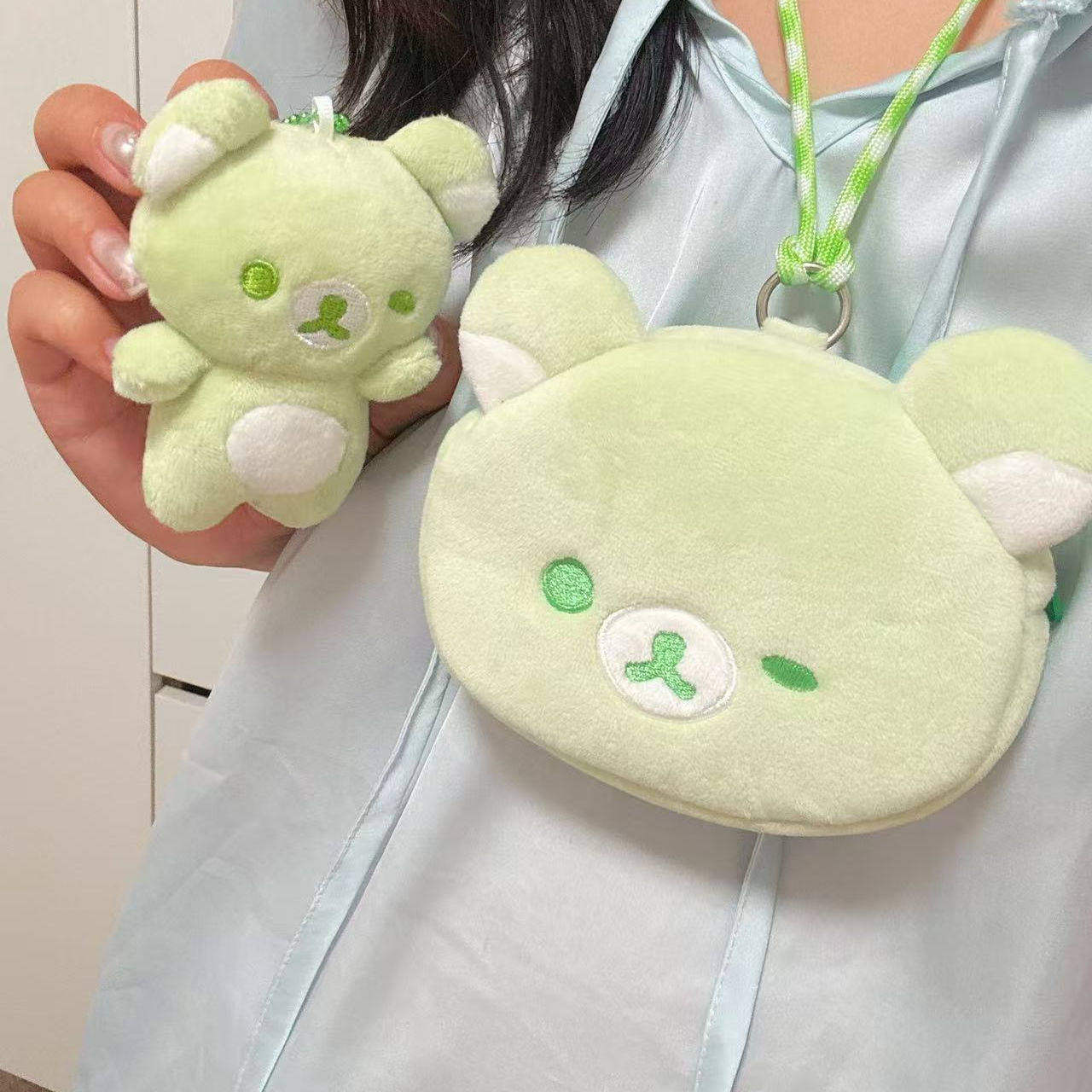 现货小泪熊轻松熊零钱包挂脖可调节可爱小熊七彩钥匙包卡包挂件,节庆用品/礼品,创意零钱包,淘宝优惠券,粉丝福利购,淘宝优惠卷